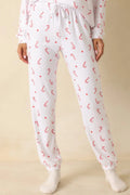 Women's Z Supply White Knit Cozy Candy Pajama Pants | 95% Polyester & 5% Spandex 0