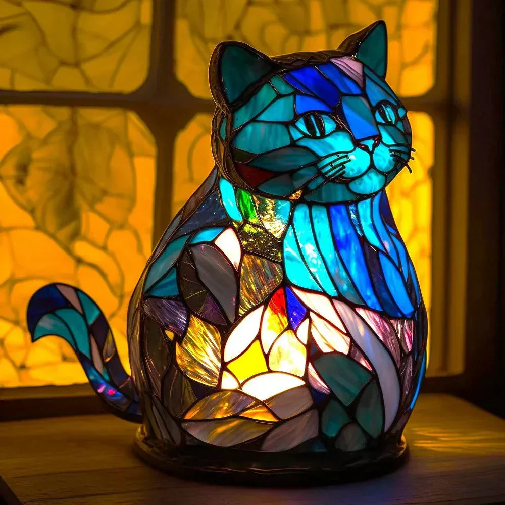 Artistic sculptural table lamp - Cat design