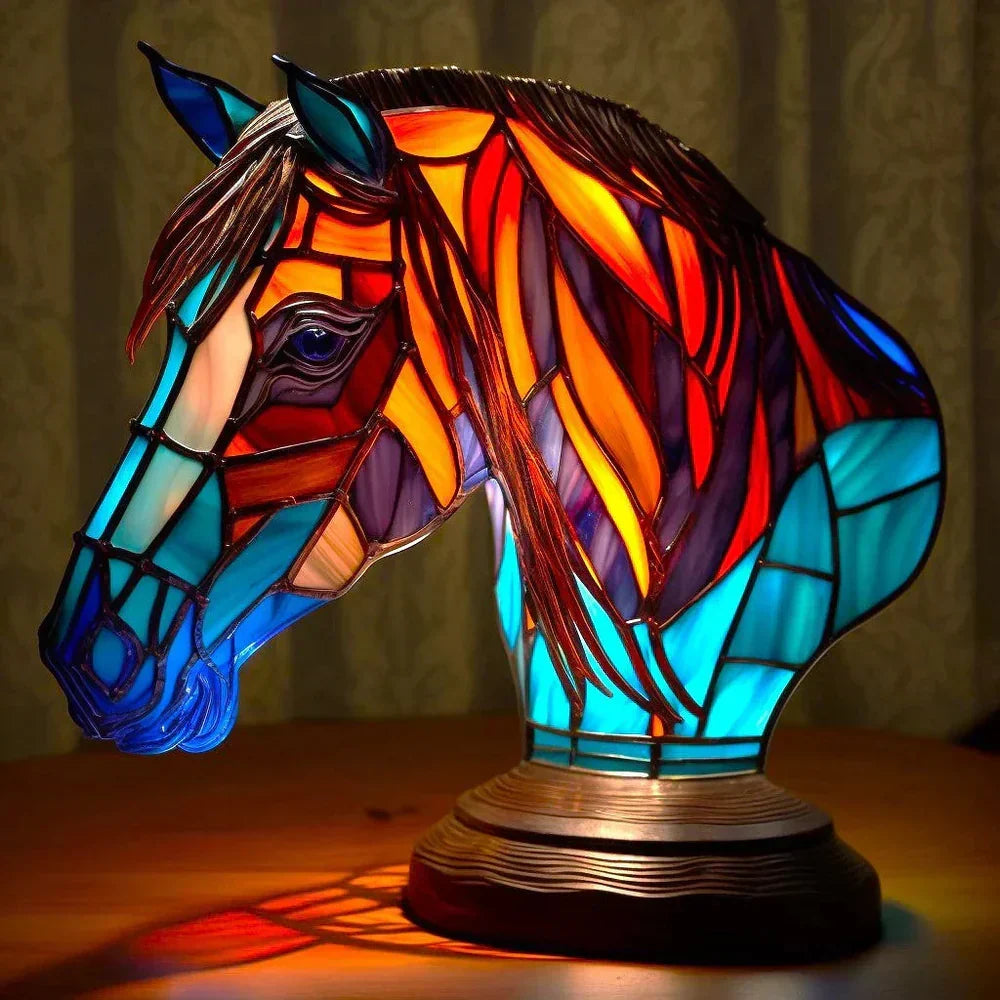 Artistic sculptural table lamp - Horse design