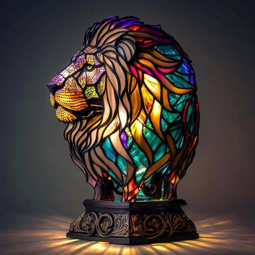 Artistic sculptural table lamp - Lion design