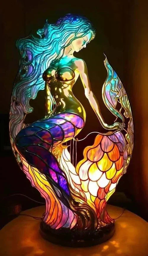 Artistic sculptural table lamp - Mermaid design