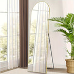 Arched Full-Length Mirror — Tall Oval Floor Mirror, Aluminum Frame