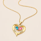 Birthstone heart pendant necklace lifestyle