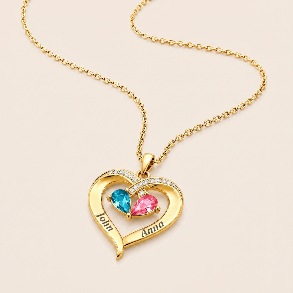 Birthstone heart necklace lifestyle