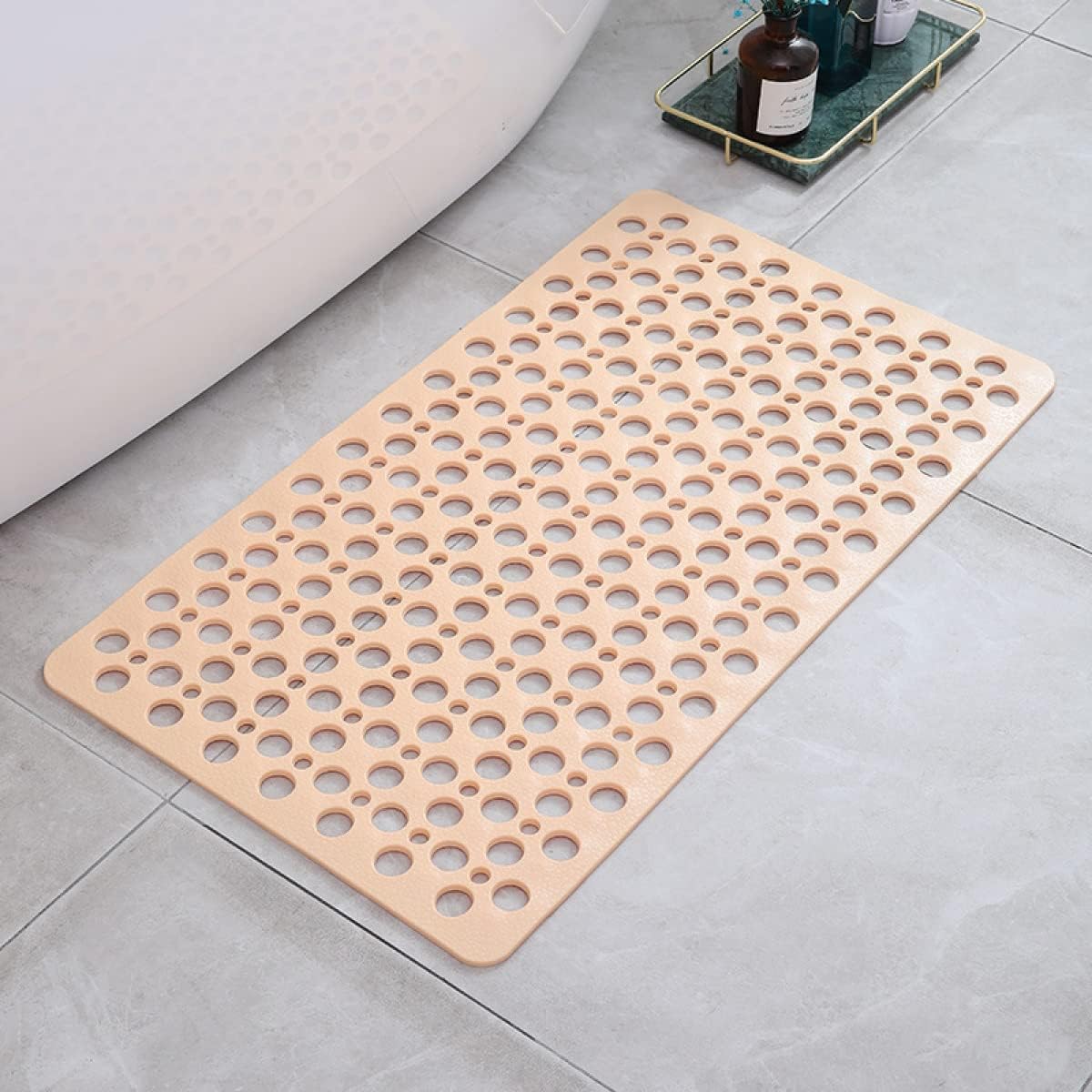 Beige non-slip shower mat