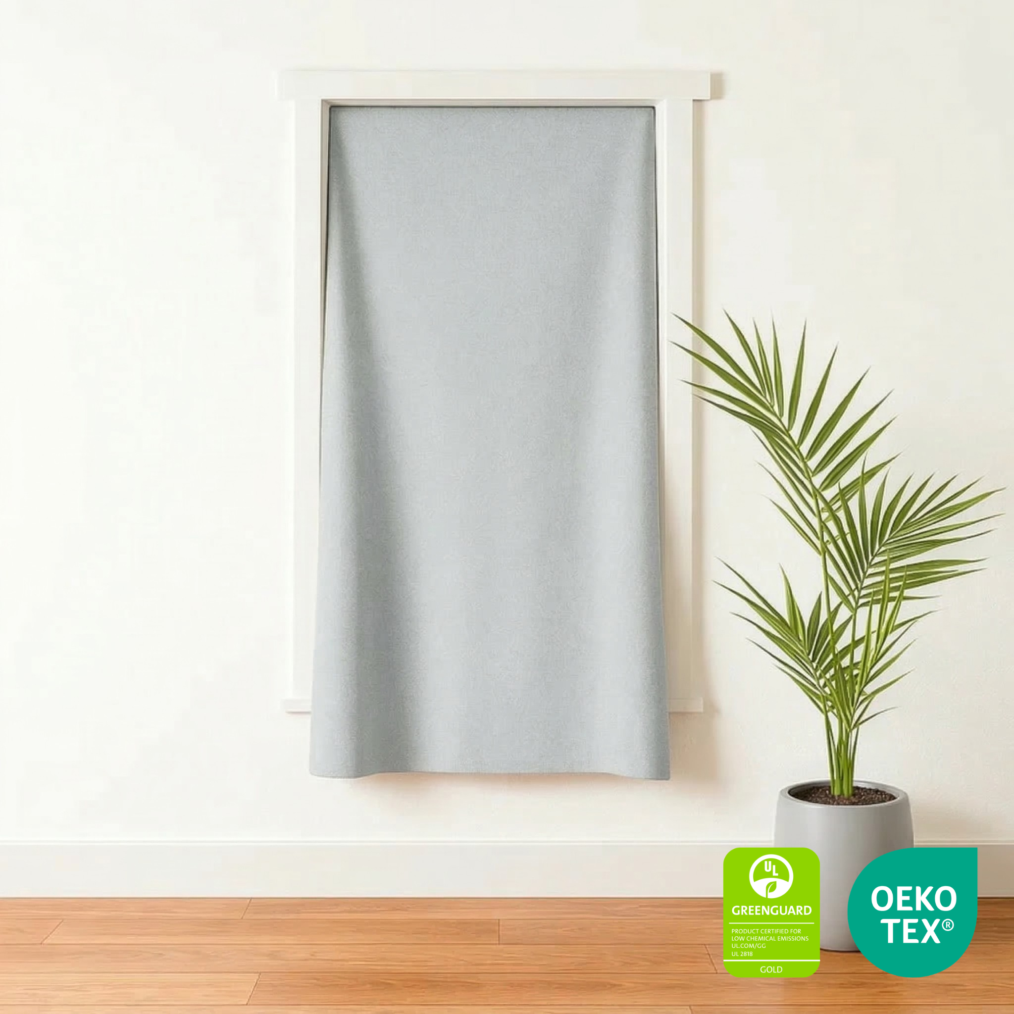Gray White portable blackout curtain