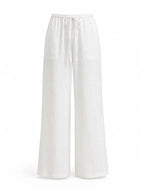 Women's Wide-Leg Linen Pants – Casual Loose Straight-Leg Summer...